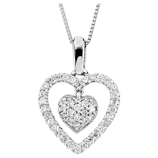 14K White 1/4 CTW Diamond Heart 18" Necklace