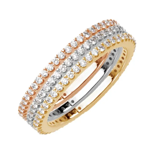 14K Yellow 1/3 CTW Diamond Stackable Ring Size 7