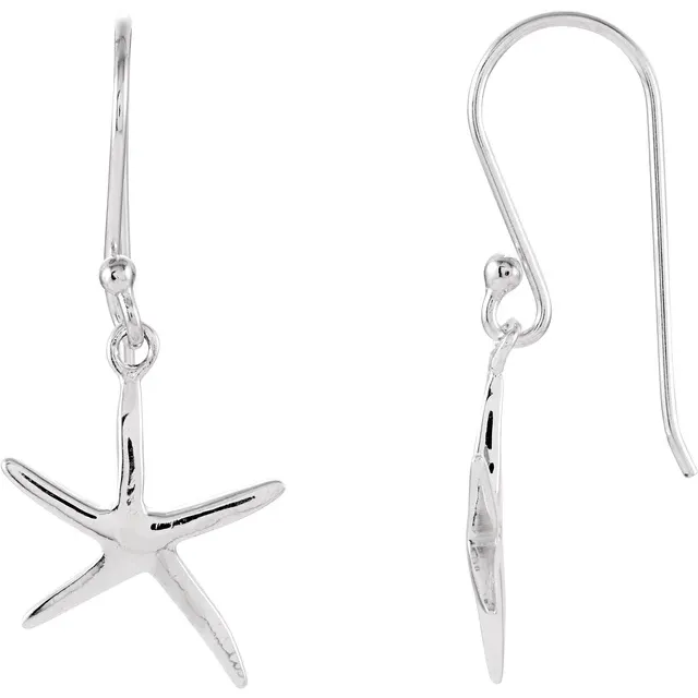 Sterling Silver Starfish Earrings-