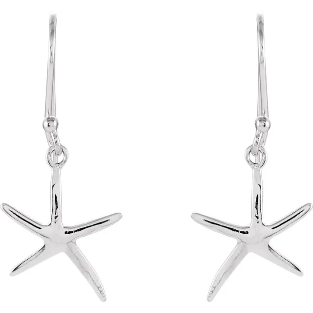 Sterling Silver Starfish Earrings-