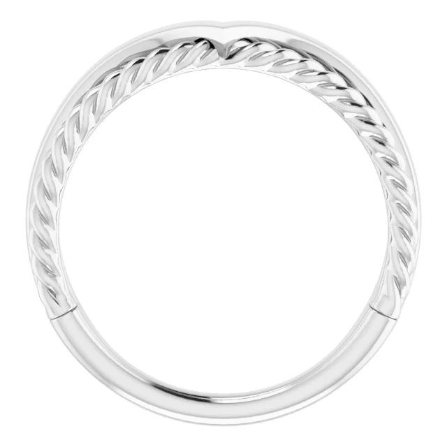 14K White Negative Space Rope Ring-