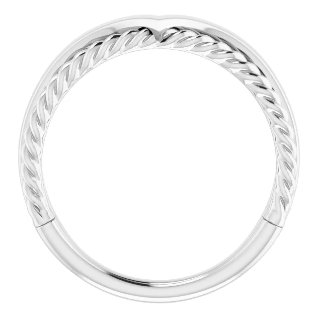 14K White Negative Space Rope Ring
