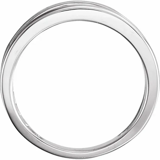 14K White Beaded Negative Space Ring