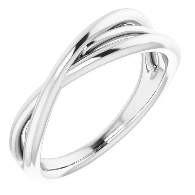 14K White Criss-Cross Ring-