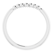 14K White Beaded Contour Stackable Ring
