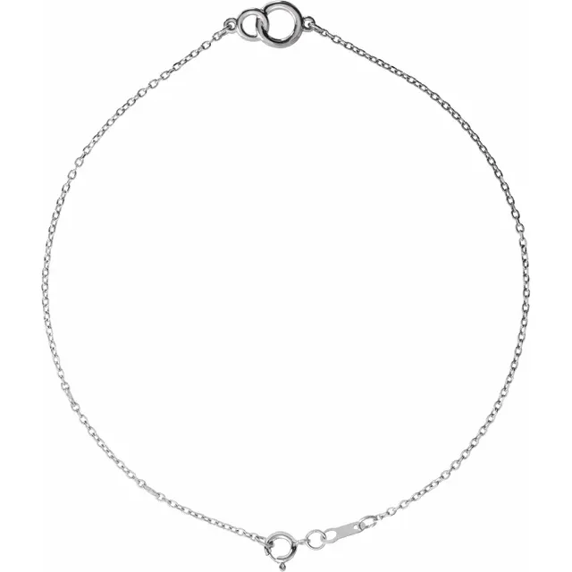 14K White Interlocking Circle Bracelet-