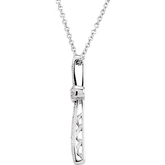 14K White .5 CTW Diamond Cross 18" Necklace