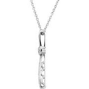 14K White .05 CTW Diamond Cross 18" Necklace-