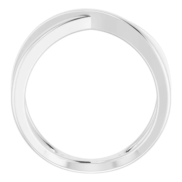 14K White Criss-Cross Ring Size 7-