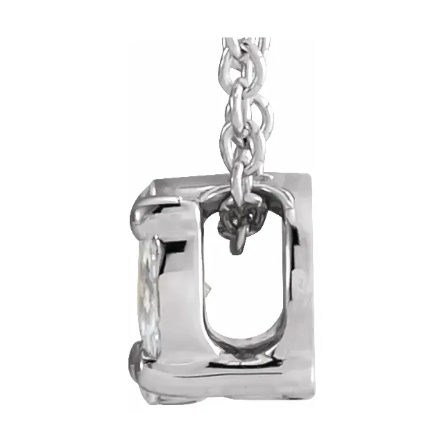 14K White 1/6 CTW Diamond Cluster 16-18" Necklace-