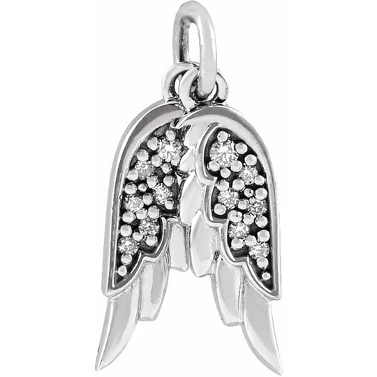 Platinum .3 CTW Diamond Angel Wings Pendant
