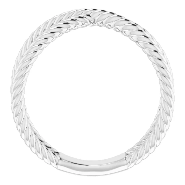 14K White Criss-Cross Rope Ring-