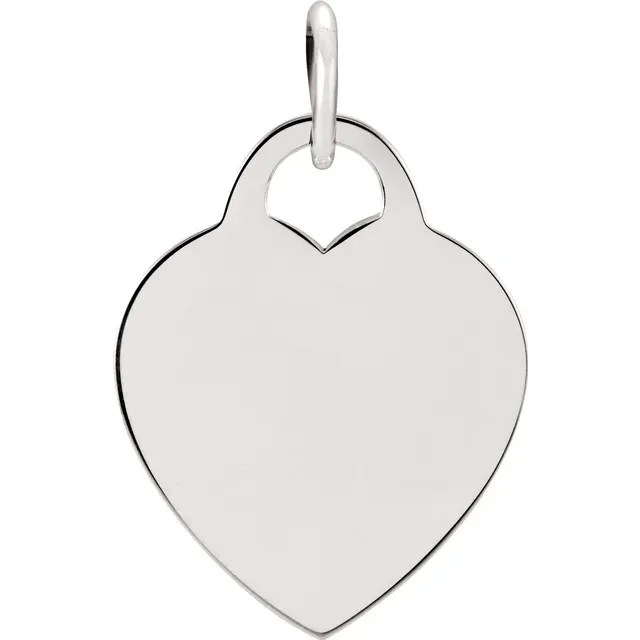 Sterling Silver 26.83x20.51 mm Heart Charm-