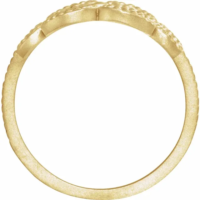 14K Yellow Granulated Metal Ring