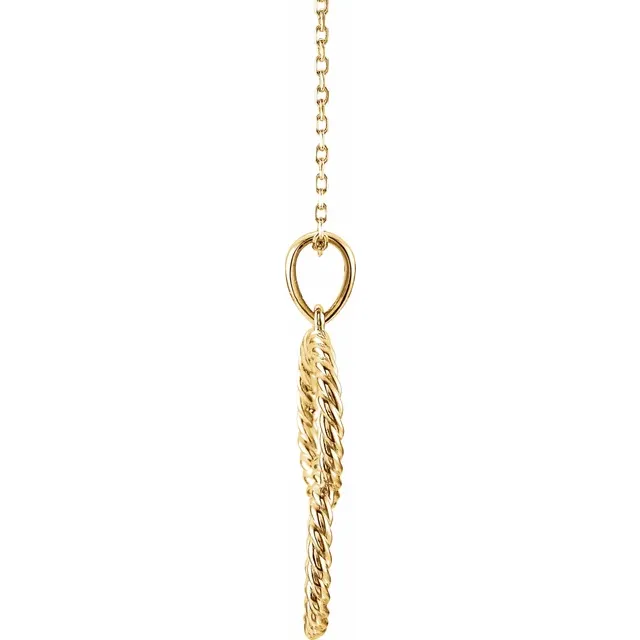 14K Yellow Interlocking Circle 16-18" Necklace-
