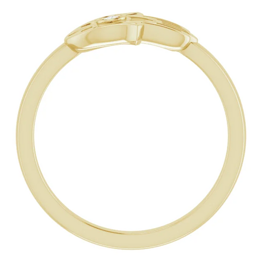 14K Yellow .3 CTW Diamond Hamsa Ring