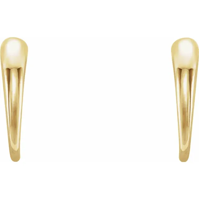14K Yellow J-Hoop Earrings-