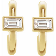 14K Yellow 1/5 CTW Diamond J-Hoop Earrings