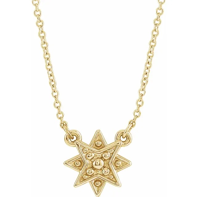14K Yellow Star 16-18" Necklace-