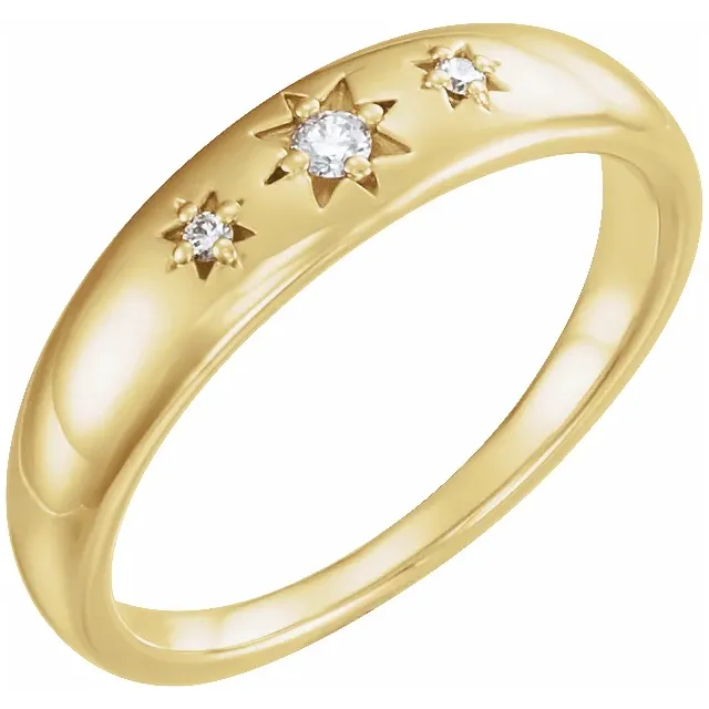 14K Yellow .05 CTW Diamond Starburst Ring-