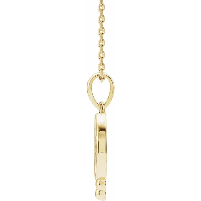 14K Yellow Beaded Disc 16-18" Necklace-