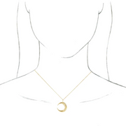 14K Yellow Crescent Moon 16-18" Necklace