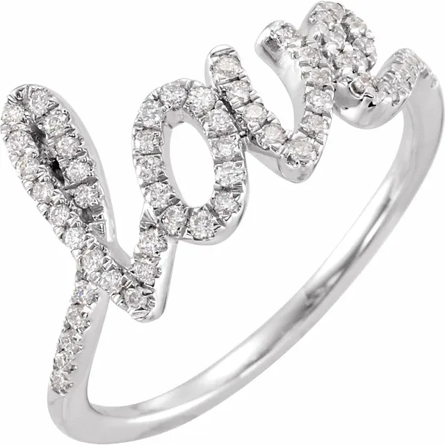 14K White 1/4 CTW Diamond Love Ring-