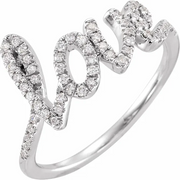 14K White 1/4 CTW Diamond Love Ring