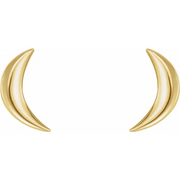 14K Yellow Crescent Moon Earrings