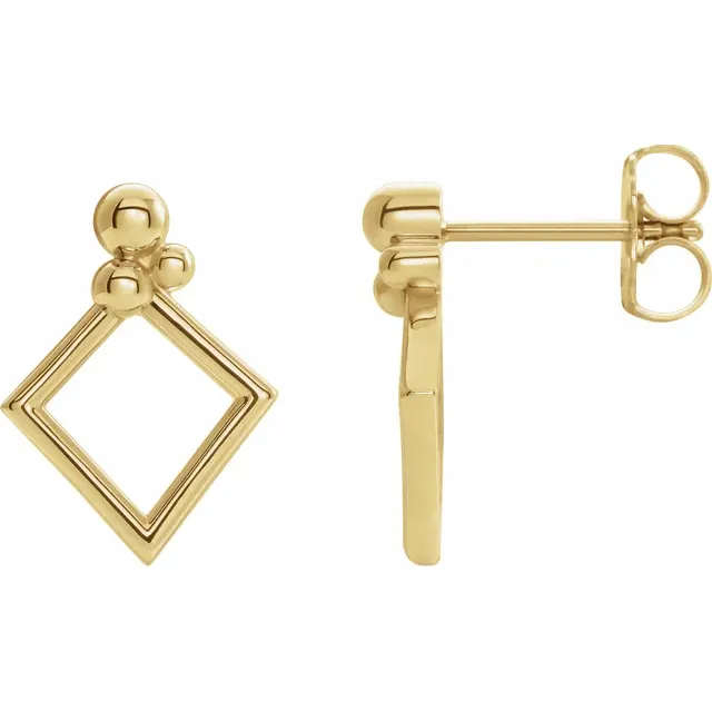 14K Yellow Geometric Earrings-