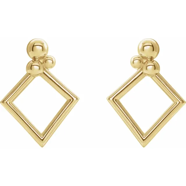 14K Yellow Geometric Earrings-