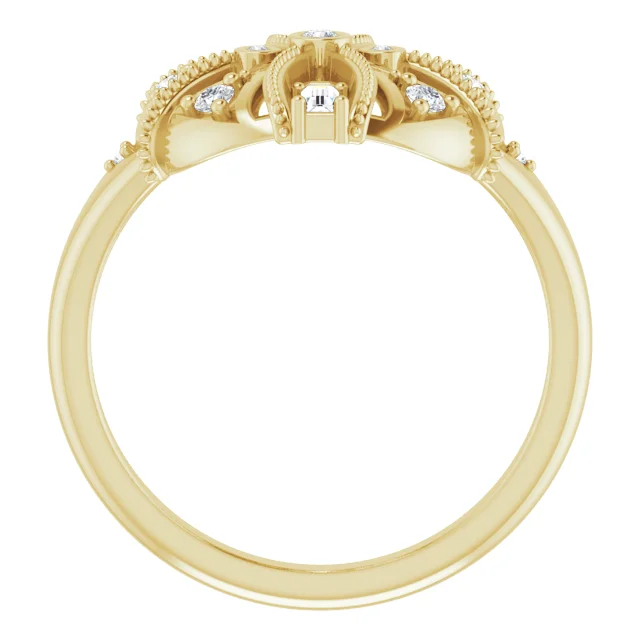 14K Yellow 1/4 CTW Diamond Vintage-Inspired Ring-