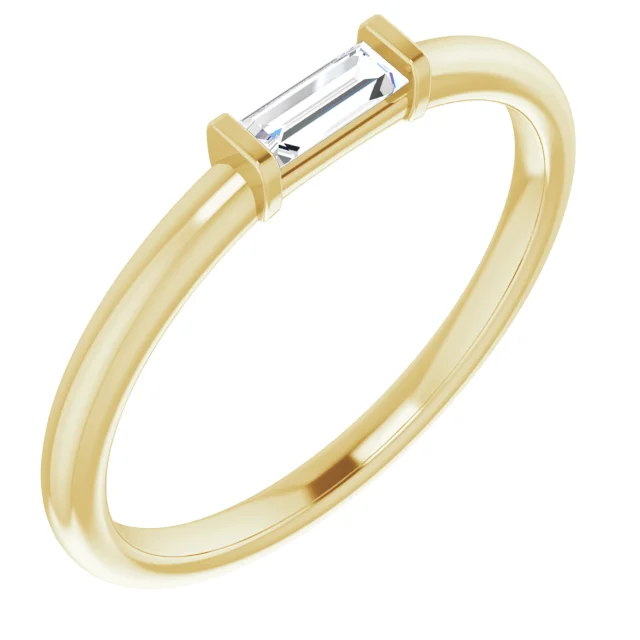 14K Yellow 1/8 CTW Diamond Stackable Ring-