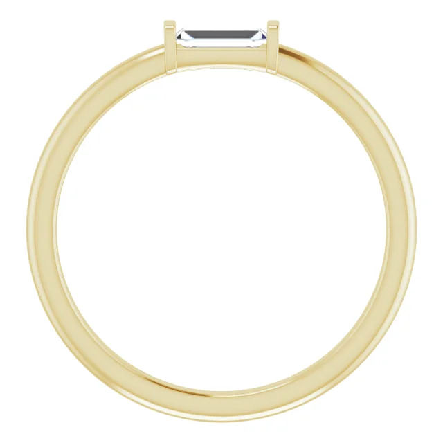 14K Yellow 1/8 CTW Diamond Stackable Ring-