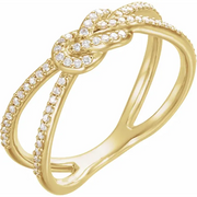 14K Yellow 1/5 CTW Diamond Knot Ring
