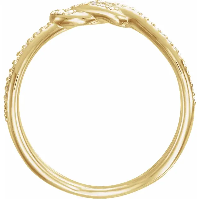 14K Yellow 1/5 CTW Diamond Knot Ring-