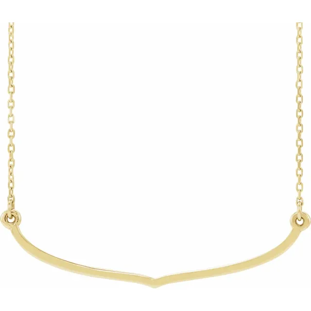14K Yellow Freeform Bar 16-18" Necklace-