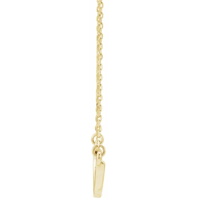 14K Yellow Freeform Bar 16-18" Necklace-