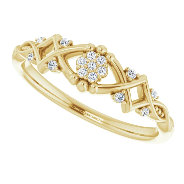 14K Yellow .6 CTW Diamond Vintage-Inspired Ring