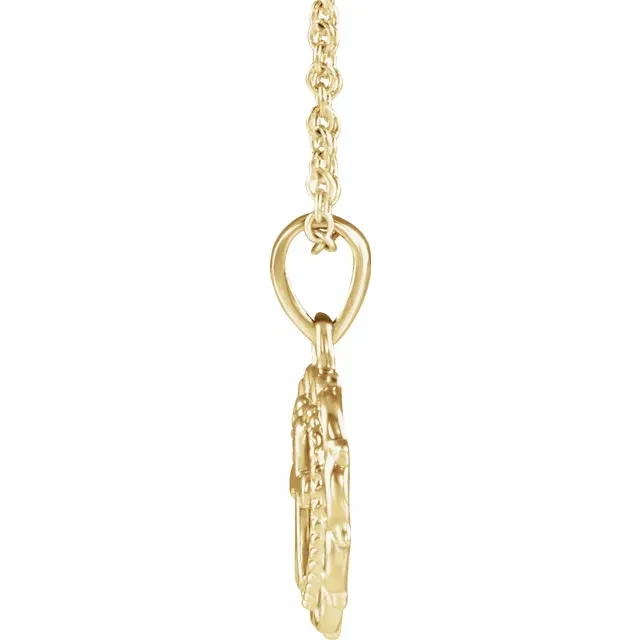 14K Yellow Youth Heart with 16-18" Necklace-