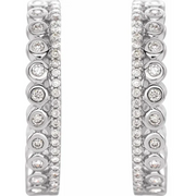 14K White 1/3 CTW Diamond Geometric Hoop Earrings