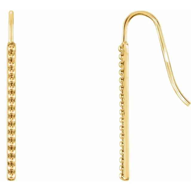 14K Yellow Beaded Earrings-