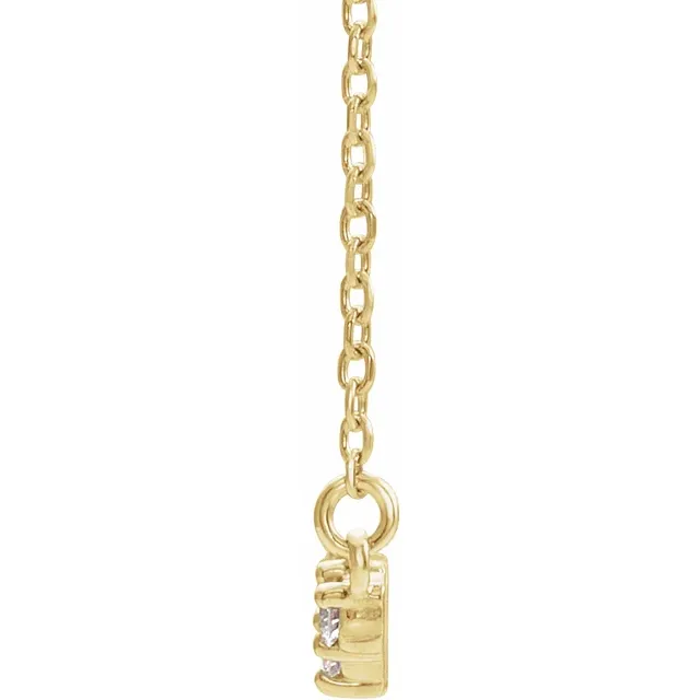 14K Yellow 1/3 CTW Diamond Scattered Bar 16" Necklace-