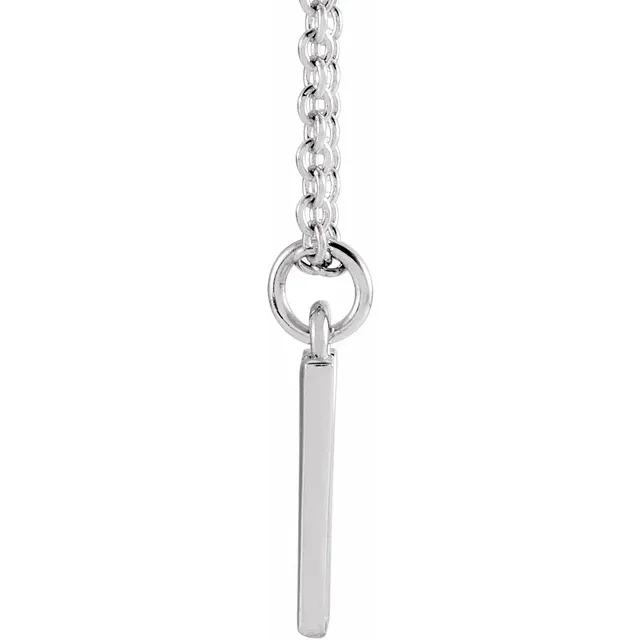 14K White Initial W Dangle 18" Necklace-