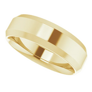 14K Yellow 6 mm Beveled-Edge Comfort-Fit Band Size 9.5