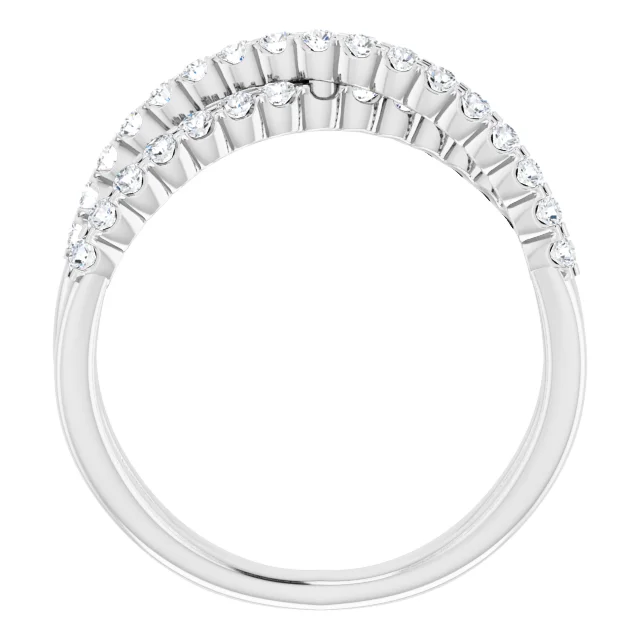 14K White 1/2 CTW Diamond Criss-Cross Ring-