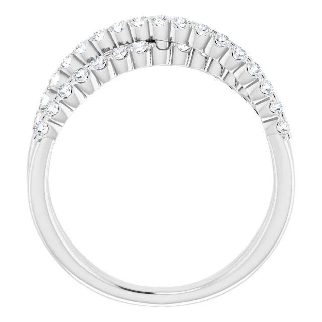 14K White 1/2 CTW Diamond Criss-Cross Ring