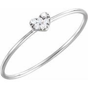 14K White .3 CTW Diamond Petite Heart Ring