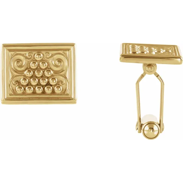 18K Yellow 13.5x17 mm Cuff Links-
