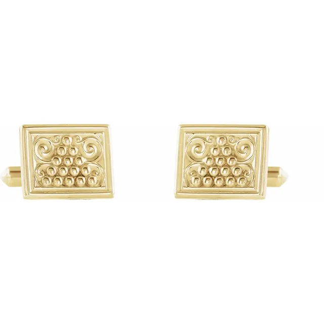 18K Yellow 13.5x17 mm Cuff Links-
